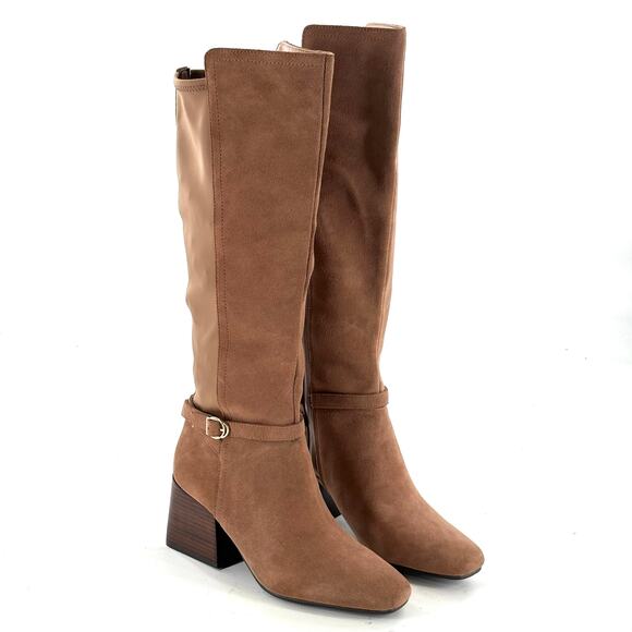 Blondo Twyla Tall Suede Boots 7.5 Tan Beige NWT Waterproof  Knee High Riding - Picture 6 of 8